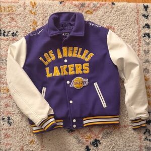 Los Angeles Lakers Purple and White Varsity Jacket